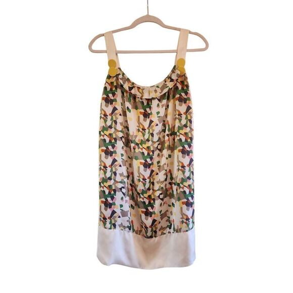 Nick & Mo abstract printed dress fully lined whimsy buttons size large - Picture 1 of 8